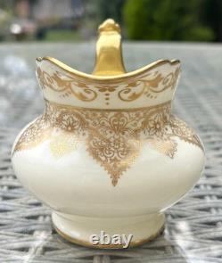 Vintage Hammersley Bone China Coffee Set for 12, Cream with Gilt Lace, 52 Pieces