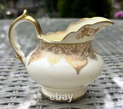 Vintage Hammersley Bone China Coffee Set for 12, Cream with Gilt Lace, 52 Pieces