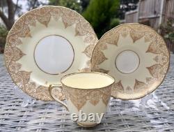 Vintage Hammersley Bone China Coffee Set for 12, Cream with Gilt Lace, 52 Pieces Vintage Hammersley Bone China Coffee Set for 12, Cream with Gilt Lace, 52 Pieces