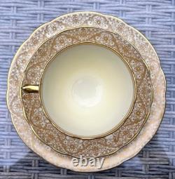 Vintage Hammersley Bone China Coffee Set for 12, Cream with Gilt Lace, 52 Pieces