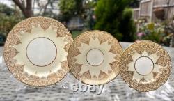 Vintage Hammersley Bone China Coffee Set for 12, Cream with Gilt Lace, 52 Pieces