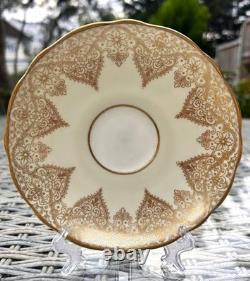 Vintage Hammersley Bone China Coffee Set for 12, Cream with Gilt Lace, 52 Pieces