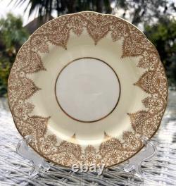 Vintage Hammersley Bone China Coffee Set for 12, Cream with Gilt Lace, 52 Pieces