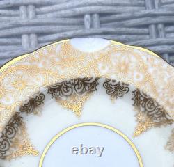 Vintage Hammersley Bone China Coffee Set for 12, Cream with Gilt Lace, 52 Pieces