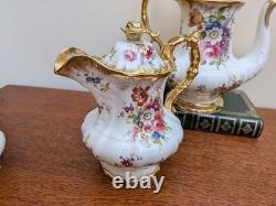 Vintage Hammersley Lady Patricia Coffee Pot, Hot Water Jug, Milk Jug Sugar bowl