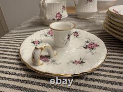 Vintage Hammersley Princess House Pink Rose Bone China Coffee Set 17 Pc England