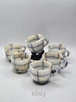 Vintage Hand Crafted Blue Onyx 16pc Tea/Coffee Set. Stunning Quality and Colors