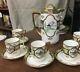 Vintage Hand Painted Nippon Coffee Set Pot With 4 Cups & Saucers