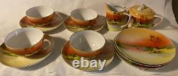 Vintage Hand Painted Tea Coffee Set Meito China Made in Japan