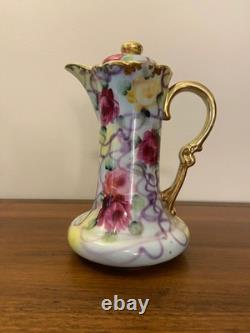 Vintage Hand-painted Porcelain Chocolate Coffee Pot Set