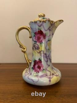 Vintage Hand-painted Porcelain Chocolate Coffee Pot Set