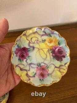 Vintage Hand-painted Porcelain Chocolate Coffee Pot Set