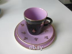Vintage Harlequin, Coffee Set, Black crest Design, Multicoloured Cups & Saucers