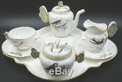 Vintage Haviland Limoges France Butterfly Handled 9 (nine) Piece Tea Coffee Set