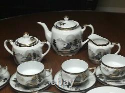 Vintage Hayasi Kutani Fine China Tea / Coffee Set 22 Pieces