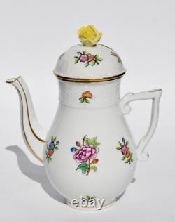 Vintage Herend ETON Coffee Set for 4 Coffee Pot, 4x Demitasse/Mocha Duos #711