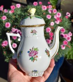 Vintage Herend ETON Coffee Set for 4 Coffee Pot, 4x Demitasse/Mocha Duos #711