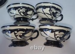 Vintage Hertel Jacob Silver Overlay Coffee/Tea Set