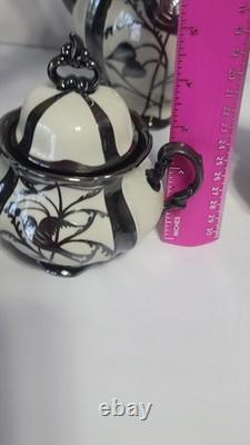 Vintage Hertel Jacob Silver Overlay Coffee/Tea Set