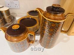 Vintage Hornsea Bronte Coffee Set Plates Teapot Coffee Pot + Silver Played Trays