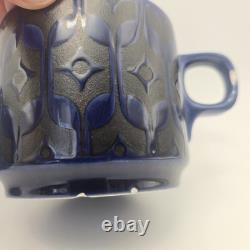 Vintage Hornsea Heirloom Midnight Blue Coffee Set John Clappison 7 Piece Rare