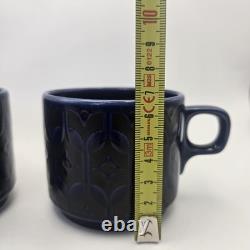 Vintage Hornsea Heirloom Midnight Blue Coffee Set John Clappison 7 Piece Rare