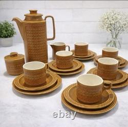 Vintage Hornsea Saffron Coffee Set England 1970s Coffee Pot Cups Plates