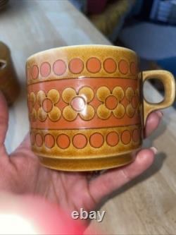 Vintage Hornsea Saffron Coffee Set England 1970s Coffee Pot Cups Plates