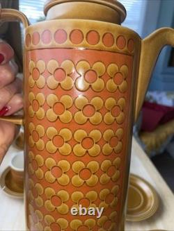 Vintage Hornsea Saffron Coffee Set England 1970s Coffee Pot Cups Plates