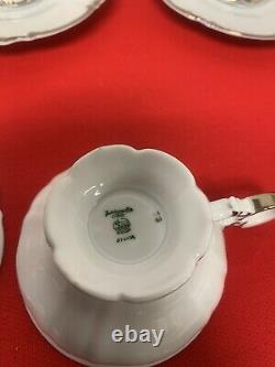Vintage Hutschenreuther Coffee Cup & Saucer 4 Pc Place Settings Revere (8045)
