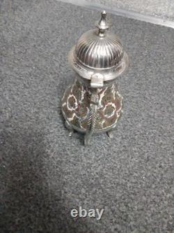 Vintage Indian Nickel Plated Brass Decorative Tea/Coffee Set