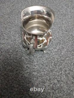 Vintage Indian Nickel Plated Brass Decorative Tea/Coffee Set