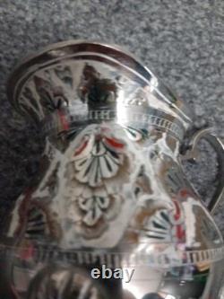 Vintage Indian Nickel Plated Brass Decorative Tea/Coffee Set