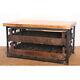 Vintage Industrial Rustic 2 Drawer Coffee Table Shoe Rack, Set With Potato Trays