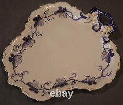 Vintage Italian Gilded Cobalt/White Porcelain Grapevine Coffee Service/Tray Set