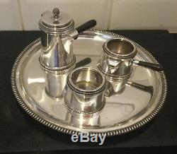 Vintage Italian solid silver. 800 three piece coffee set and salver, 1950s