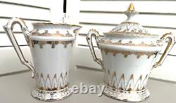 Vintage J & C JC Jaeger Bavaria Germany Fine Porcelain Gold 15 pc Coffee Set