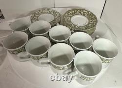 Vintage J&G Meakin Sterling Renaissance Green England Tea Coffee Set Lot