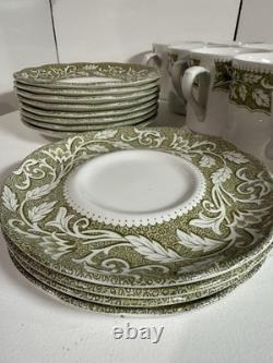 Vintage J&G Meakin Sterling Renaissance Green England Tea Coffee Set Lot