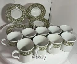 Vintage J&G Meakin Sterling Renaissance Green England Tea Coffee Set Lot