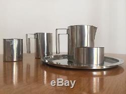 Vintage Jacobsen Style Stainless Steel Tea Coffee Set