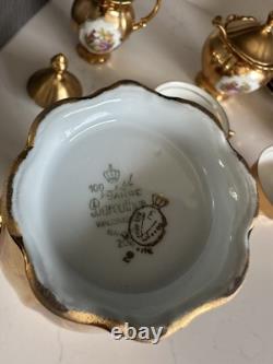 Vintage Jahre Bareuther Bavarian 24 Karat Gold Plated Porcelain Tea Coffee Set