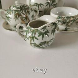 Vintage Japanese Coffee Set / Tea Set Bamboo / landscape 14 Pieces