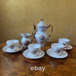 Vintage Japanese Courting Print Demitasse Coffee Tea Set