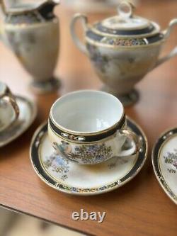 Vintage Japanese Handpainted Tea set Landscape Birds VGC