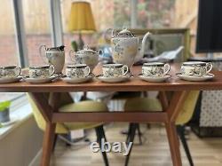 Vintage Japanese Handpainted Tea set Landscape Birds VGC