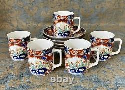 Vintage Japanese Imari Teacups and Saucers Set of 10