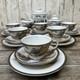 Vintage Japanese Lithopane Geisha Tea Set Cup Saucer Side Plate X5 Tea Pot