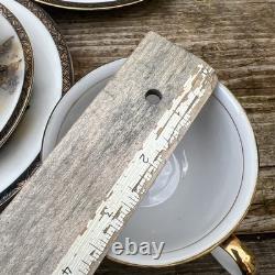 Vintage Japanese Lithopane Geisha Tea Set Cup Saucer Side Plate X5 Tea Pot