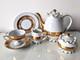 Vintage Japanese Porcelain Coffee Tea Set 22pc Gold Leaf Grapes Never Used Mint